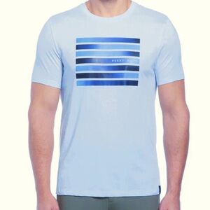 Perry Ellis Gradient Logo Print Tee in sky blue size Medium
